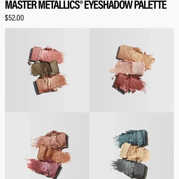 NIB Makeup By Mario Metallic Shimmer Eyeshadow Palette - Multi-Color